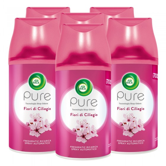 Kit Risparmio Air Wick Pure Freshmatic Fiori di Ciliegio - 5 Ricariche Spray da 250ml cad. Kit Risparmio Air Wick Pure Freshmatic Fiori di Ciliegio - 5 Ricariche Spray da 250ml cad.