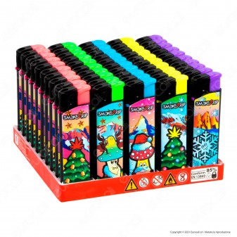 SmokeTrip Accendini Elettronici Ricaricabili Fantasia Stoned Christmas - Box...