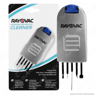 Rayovac Kit 5 in 1 Per Manutenzione e Pulizia degli Apparecchi Acustici
