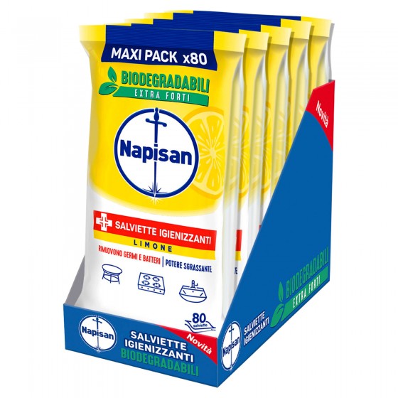 Napisan Salviette Biodegradabili Limone Potere Sgrassante - 5 Napisan Salviette Biodegradabili Limone Potere Sgrassante - 5
