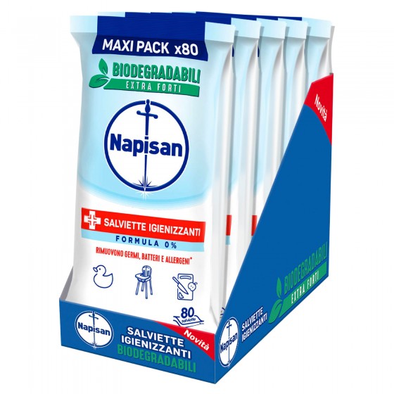 Napisan Salviette Biodegradabili Igienizzanti Formula 0% - 5 Napisan Salviette Biodegradabili Igienizzanti Formula 0% - 5