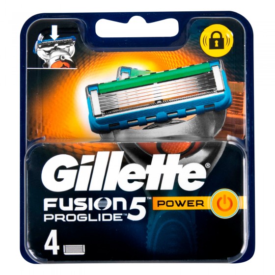 Gillette Fusion Proglide Power Lamette per Rasoio da Uomo - Confezione da 4 Ricariche [TERMINATO]