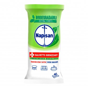 Napisan Salviette Biodegradabili Igienizzanti Eucalipto - Confezione da 40...