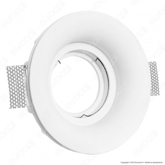 Portafaretto Rotondo da Incasso in Gesso per Lampadine AR111 - ART58 Portafaretto Rotondo da Incasso in Gesso per Lampadine AR111 - ART58