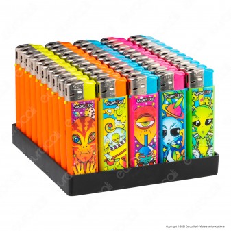 SmokeTrip Color Accendini Elettronici Fantasia Alien - Box da 50