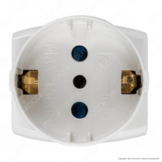 Ecova Adattatore Triplo con 1 Presa Centrale Schuko + 10A 2P+T e 2