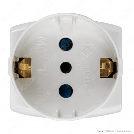 Ecova Adattatore Triplo con 1 Presa Centrale Schuko + 10A 2P+T e 2