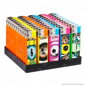 SmokeTrip Color Accendini Elettronici Fantasia Eyes - Box da 50 Accendini