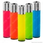 Immagine 1 - Clipper Large Fantasia Solid Fluo Mix - Serie da 4 Accendini