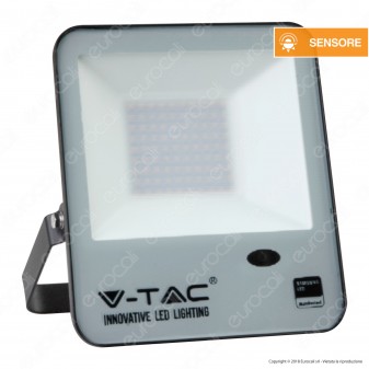 V-Tac PRO VT-57 Faro LED SMD Chip Samsung 50W Sensore Crepuscolare