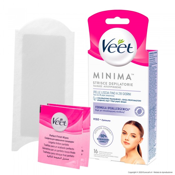 Veet Minima Strisce Depilatorie Viso con Formula Ipoallergenica - Veet Minima Strisce Depilatorie Viso con Formula Ipoallergenica -