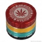 Immagine 2 - Grinder Tritatabacco 4 Parti in Metallo Colorazione Rasta - Grace