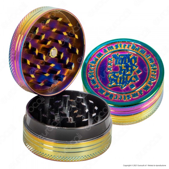 Grinder Tritatabacco 2 Parti in Metallo Colorazione Rainbow - Grace Grinder Tritatabacco 2 Parti in Metallo Colorazione Rainbow - Grace