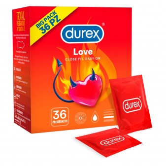 Preservativi Durex Love Classici con Forma Easy-on - Scatola 36 Profilattici