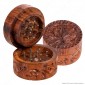 Immagine 1 - Grinder Tritatabacco 2 Parti in Legno con Incisioni Carved Leaf