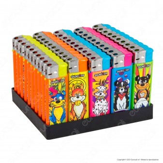 SmokeTrip Color Accendini Elettronici Fantasia Dog - Box da 50 Accendini