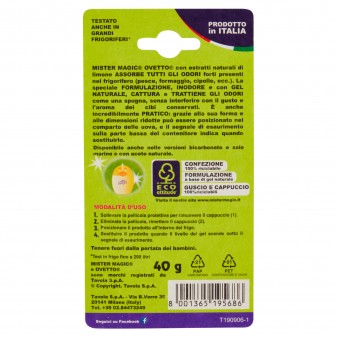 Mister Magic Ovetto Assorbiodori Frigo con Estratti Naturale di