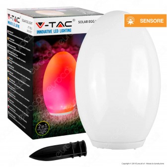 V-Tac VT-7815 Lampada Ovale con Luce LED RGB+W e Pannello Solare - SKU 8557