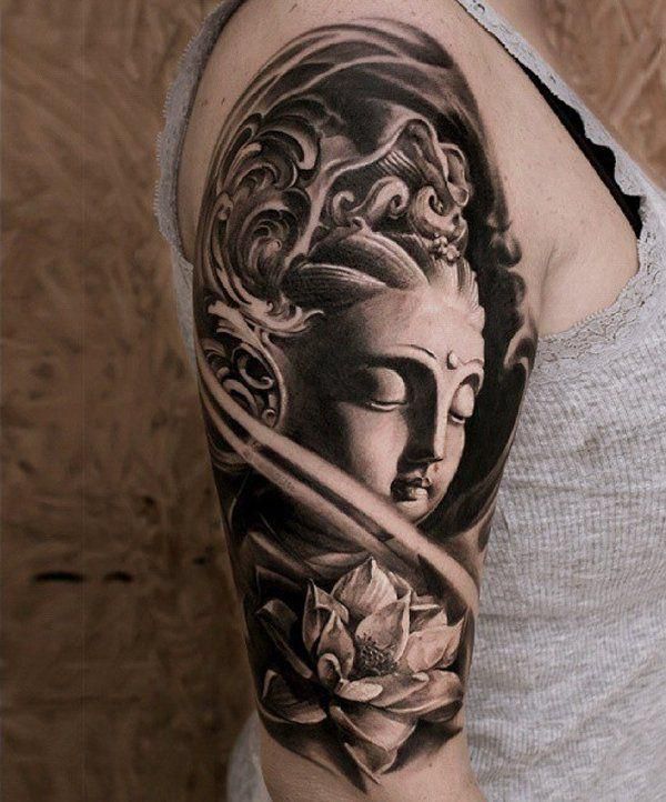 tatuaggio religioso di buddha