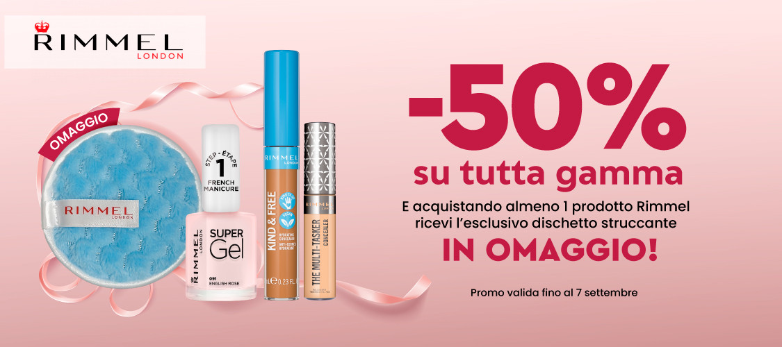 Promo -50% sui Prodotti Rimmel fino al 7 Settembre!