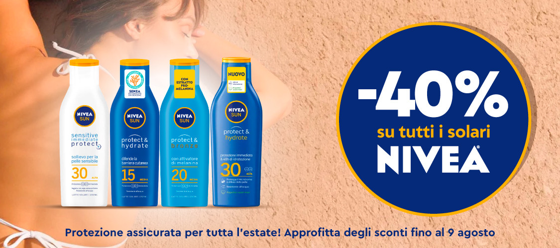 Scopri gli sconti solari 40% Nivea!