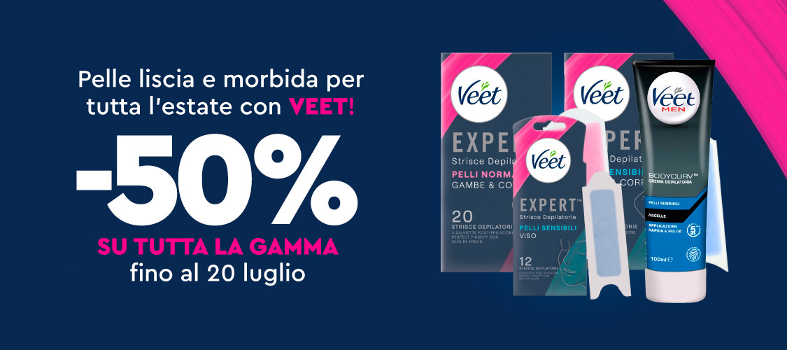 Sconto -50% su tutti i Prodotti Veet!