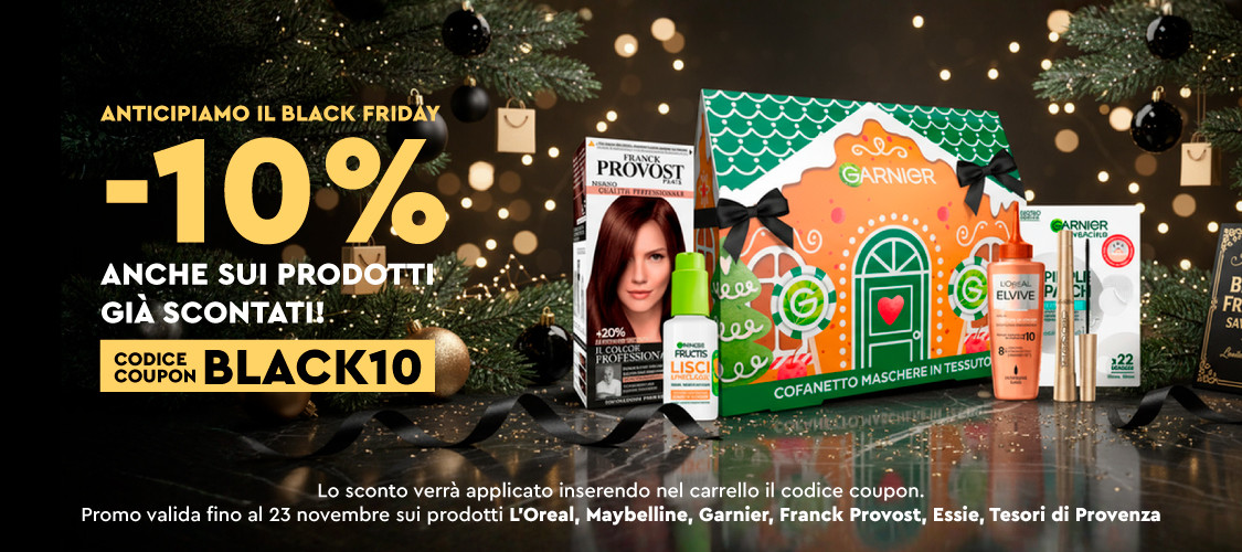 Promo -10% sui Prodotti L'oreal Maybelline Essie Franck Provost Garnier Tesori di Provenza