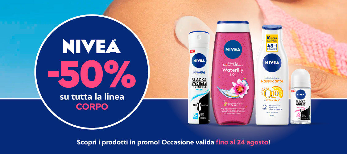 Promo -50% sulla Linea Corpo fino al 24 Agosto!