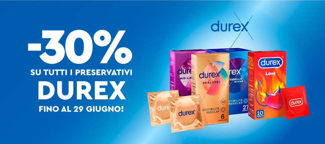 Sconto -30% su tutti i Preservativi Durex!